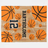 Personalisierter Basketball Spaß Fleecedecke (Vorderseite (Horizontal))