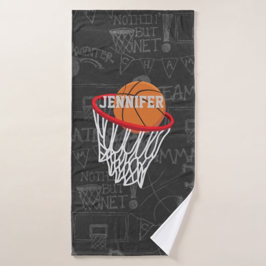 Personalisierter Basketball und Basketball Badhandtuch Set (Badehandtuch)