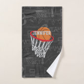 Personalisierter Basketball und Basketball Badhandtuch Set (Handtuch)
