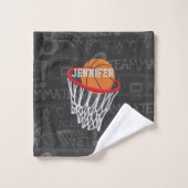 Personalisierter Basketball und Basketball Badhandtuch Set (Waschlappen)