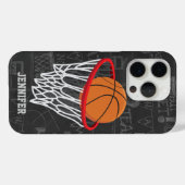 Personalisierter Basketball und Hoop Case-Mate iPhone Hülle (Rückseite (Horizontal))