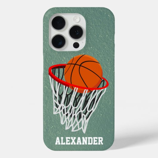 Personalisierter Basketball und Hoop Case-Mate iPhone Hülle (Rückseite)