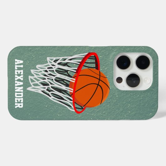Personalisierter Basketball und Hoop Case-Mate iPhone Hülle (Rückseite (Horizontal))
