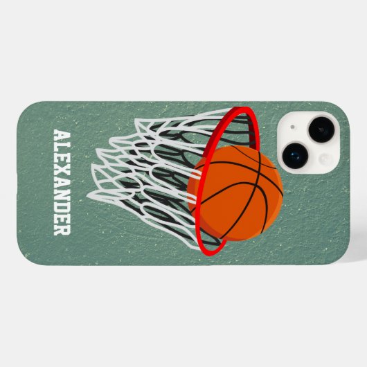 Personalisierter Basketball und Hoop Case-Mate iPhone Hülle (Rückseite (Horizontal))