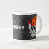 Personalisierter Basketball und Hoop Jumbo-Tasse (Vorderseite Rechts)