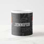 Personalisierter Basketball und Hoop Jumbo-Tasse (Vorderseite)