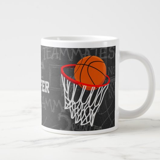 Personalisierter Basketball und Hoop Jumbo-Tasse (Rechts)
