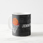 Personalisierter Basketball und Hoop Kaffeetasse (Vorderseite Links)