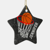Personalisierter Basketball und Hoop Keramik Ornament (Rechts)