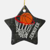Personalisierter Basketball und Hoop Keramik Ornament (Vorne)