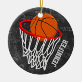 Personalisierter Basketball und Hoop Keramikornament (Vorne)