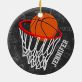 Personalisierter Basketball und Hoop Keramikornament (Hinten)