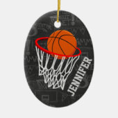 Personalisierter Basketball und Hoop Keramikornament (Vorne)