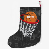 Personalisierter Basketball und Hoop Kleiner Weihnachtsstrumpf (Rückseite)