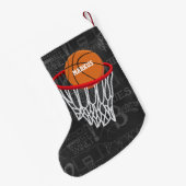 Personalisierter Basketball und Hoop Kleiner Weihnachtsstrumpf (Rückseite (Hängend))