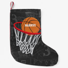 Personalisierter Basketball und Hoop Kleiner Weihnachtsstrumpf