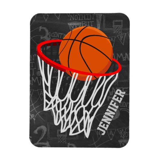 Personalisierter Basketball und Hoop Magnet (Vertikal)