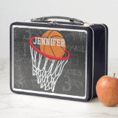 Personalisierter Basketball und Hoop Metall Brotdose (Beispiel)