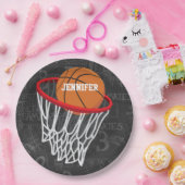 Personalisierter Basketball und Hoop Pappteller (Party)