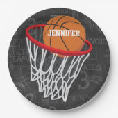 Personalisierter Basketball und Hoop Pappteller (Vorderseite)