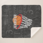 Personalisierter Basketball und Hoop Sherpadecke (Vorderseite (Horizontal))