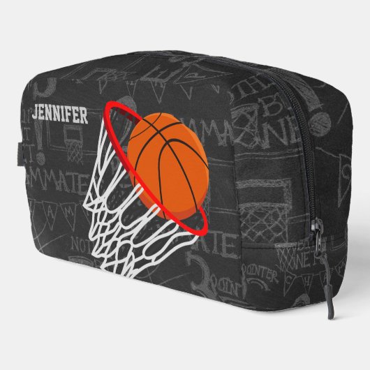 Personalisierter Basketball und Hoop Waschbeutel (Rechte Ecke)