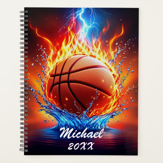 Personalisierter Basketballball auf Feuer und Wass Planer (Vorderseite)