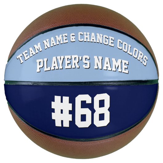 Personalisierter Basketballball Blau und Weiß Basketball (Vorderseite)