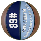 Personalisierter Basketballball Blau und Weiß Basketball (Vertikal)
