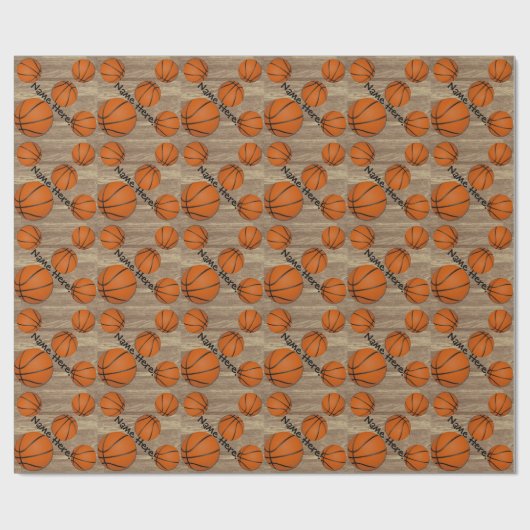 Personalisierter Basketballboden Geschenkpapier (Flach)