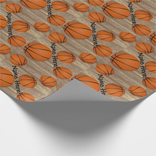 Personalisierter Basketballboden Geschenkpapier (Ecke)