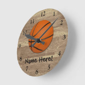 Personalisierter Basketballboden Runde Wanduhr (Winkel)