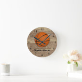 Personalisierter Basketballboden Runde Wanduhr (Zuhause)