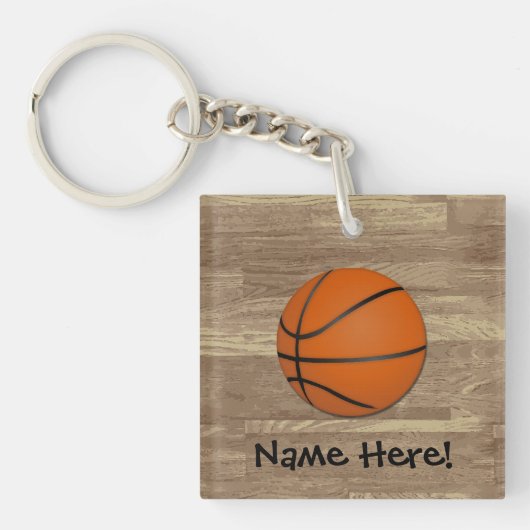 Personalisierter Basketballboden Schlüsselanhänger (Vorderseite)