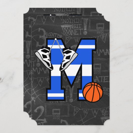 Personalisierter Basketballbrief M Einladung (Vorne/Hinten)