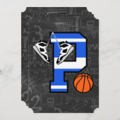 Personalisierter Basketballbrief P Einladung (Vorne/Hinten)