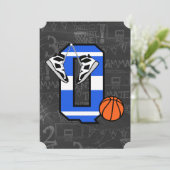 Personalisierter Basketballbrief Q Einladung (Stehend Vorderseite)