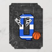 Personalisierter Basketballbrief Q Einladung (Vorne/Hinten)
