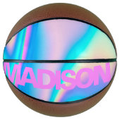 Personalisierter Basketballname Pink Girly Modern Basketball (Vorderseite)