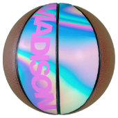 Personalisierter Basketballname Pink Girly Modern Basketball (Vertikal)