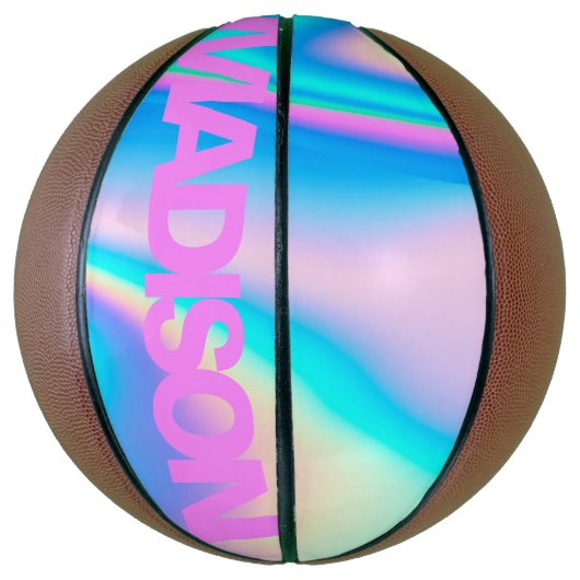 Personalisierter Basketballname Pink Girly Modern Basketball (Vertikal)