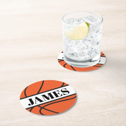 Personalisierter Basketballpapier-Untersetzer Runder Pappuntersetzer (Vor Ort)