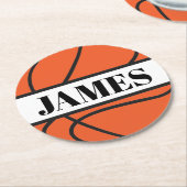 Personalisierter Basketballpapier-Untersetzer Runder Pappuntersetzer (Angewinkelt)