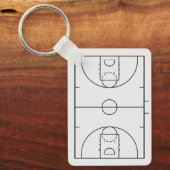 Personalisierter Basketballplatz mit Spielername Schlüsselanhänger (Vorderseite)