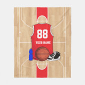 Personalisierter Basketballspieler auf Fleecedecke (Vorderseite)