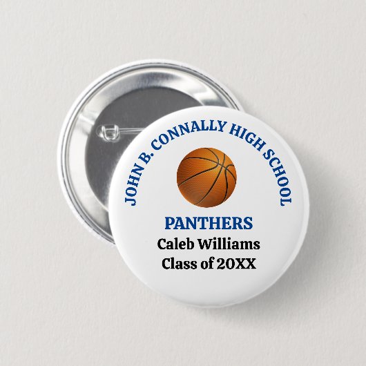 Personalisierter Basketballspieler der Blue High S Button (Vorne & Hinten)