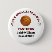 Personalisierter Basketballspieler der Maroon High Button (Vorderseite)