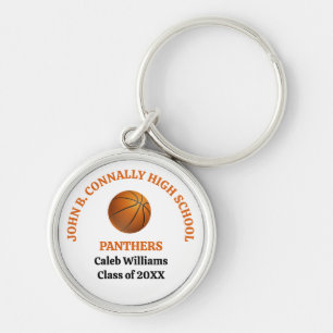 Personalisierter Basketballspieler der Orange High Schlüsselanhänger