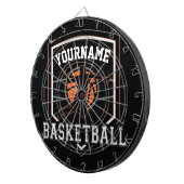 Personalisierter Basketballspieler NAME Slam Dunk Dartscheibe (Vorderseite rechts)