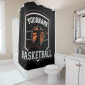 Personalisierter Basketballspieler NAME Slam Dunk Duschvorhang (Beispiel)